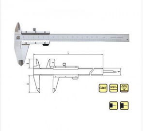 Terbuka Blok Empat-cara Stainless Steel Caliper Dengan Metric Timbangan 0 mm - 150 mm