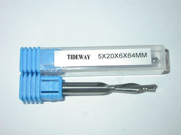 2 Flute Finishing Spiral Cnc Carbide Bits Bawah dipotong atau sampai memotong Dengan Micro - Grain Padat Untuk Cutting Kayu Keras