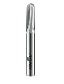 Dua Ballnose langsung suling bit mikro - butir Solid CNC karbida bit untuk memotong kayu, laminasi, buatan batu