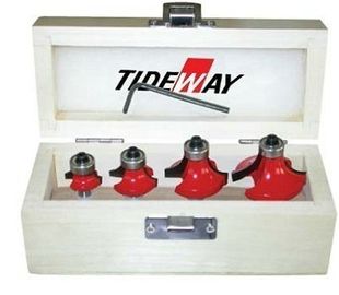 TCT Router bit set 4 set, terbuat dari baja 45 # karbon