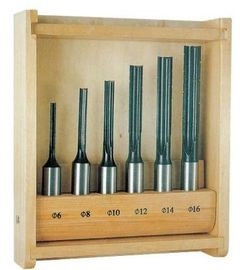 45 # Karbon router baja bit set, 6 - Sepotong mortising bit set dengan kasus kayu